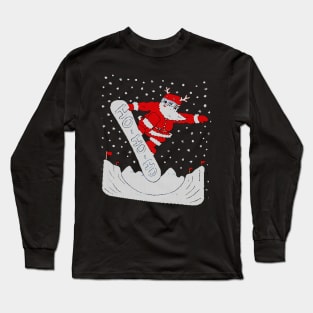 santa skating ugly christmas Long Sleeve T-Shirt